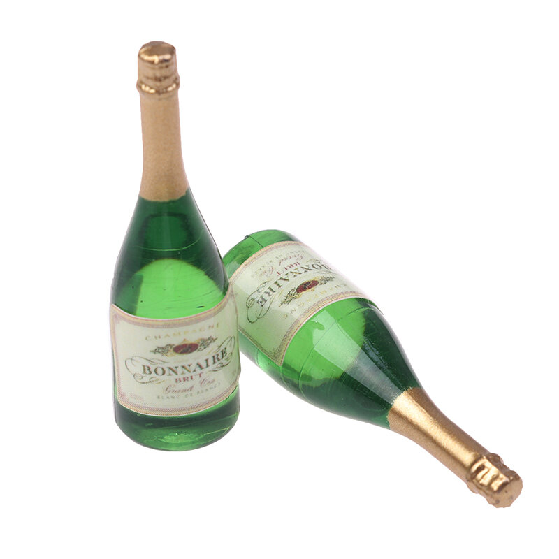 2 Pc Poppenhuis Champagne Drinkflessen 1/12 Schaal Mini Poppenhuis Decor