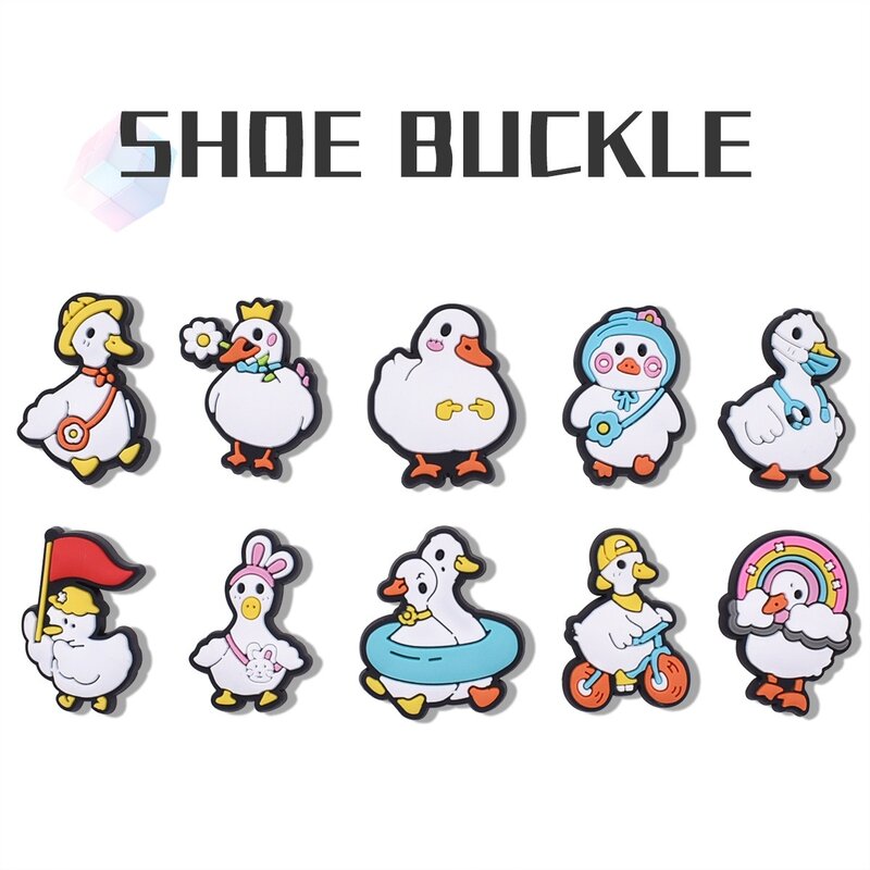 Lovely duck series DIY PVC trend shoe buckle charms accessories decorations for sandals sneaker clog wristbands drop wholesale