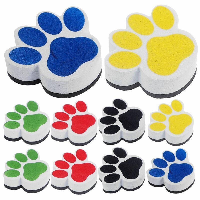 Desenhos animados Dog Footprints Whiteboard Magnético, Dry Apagar Whiteboard, EVA Reutilizável, Magnético, 10Pcs