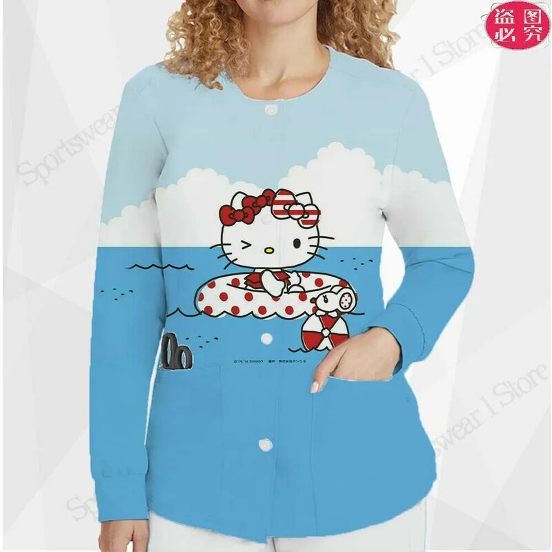 Modne zimowe ubrania damskie 2023 nowości strój pielęgniarki bluzy jesienna kurtka odzież wierzchnia 2023 koreański styl