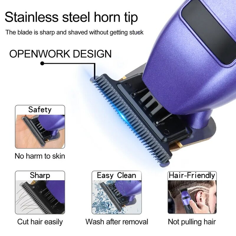Cortadora de pelo eléctrica para hombres, afeitadora inalámbrica, máquina de corte de pelo profesional