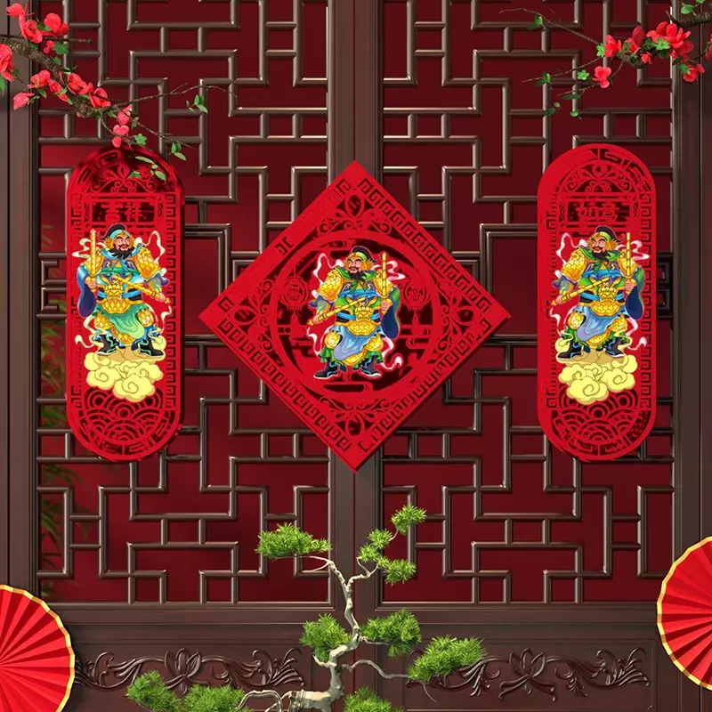 New Year decoration scene layout China-Chic antithetical flannelette