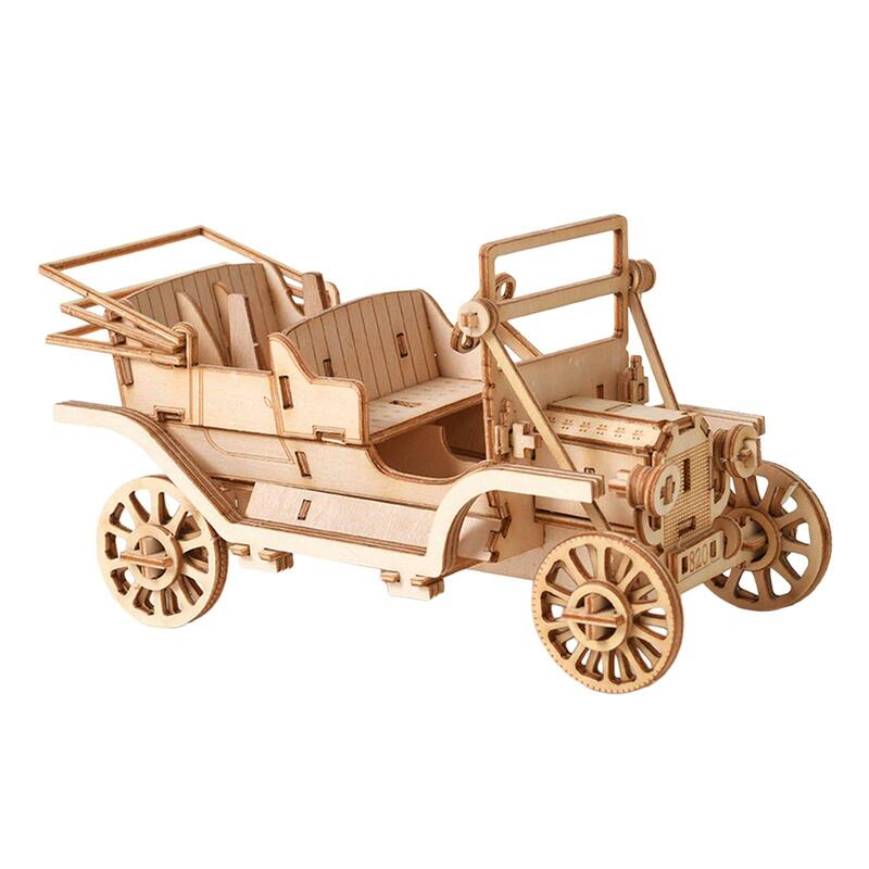 3d Houten Klassieke Auto Puzzel Coördinatie Legpuzzel Speelgoed Vintage Auto Voor Volwassenen En Kinderen Verjaardagscadeau Kamer Decor Cadeau Vakantie