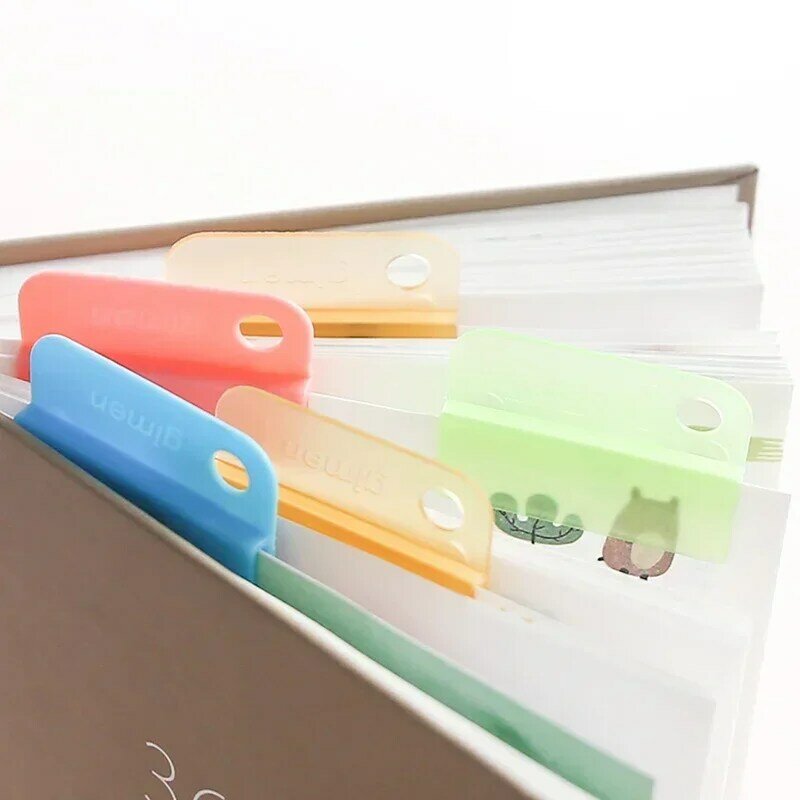 New 6pcs Colored Paper Clips Index Photo Holder Notebook Journals Planner Clips Bookmarks School Binding Supplies Stationery