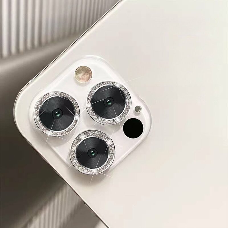 For IPhone 13 14 11 15 Pro Max Diamond Metal Camera Protector for IPhone 12 Mini Camera Protector 3PCS/Set Lens Protection Glass