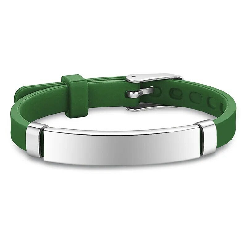 Nome personalizzato personalizzato numero bambini SOS braccialetto in Silicone braccialetti in acciaio inossidabile in Silicone regalo di gioielli