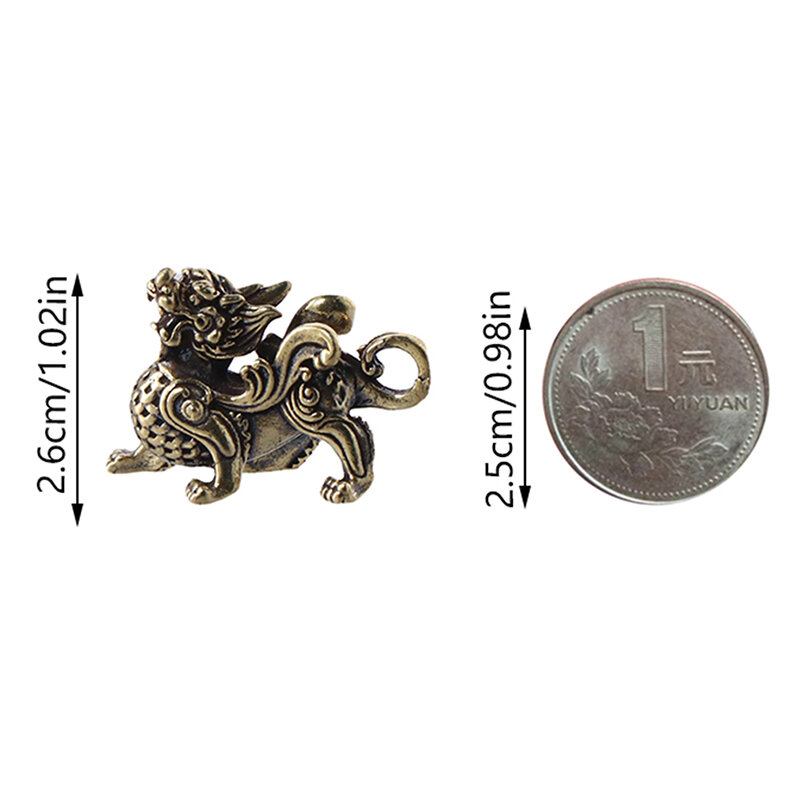 Estátua de bronze chinês Fengshui, estatueta, Kylinsculpture, riqueza Decoração, prosperidade, Yao bom, ornamento Pi, Qilin, dragão, sorte, animal