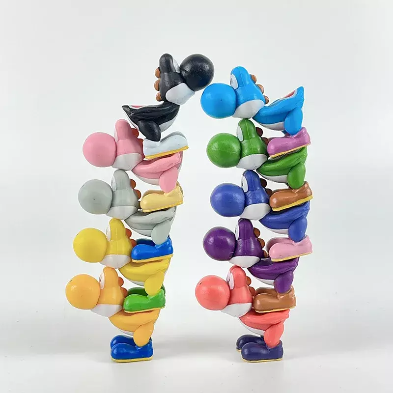 ของเล่นโมเดลซูเปอร์มาริโอบีโรของเล่นโมเดล Yoshi Luigi ตุ๊กตาขยับแขนขาได้พีชตุ๊กตาตั้งโต๊ะขนาดเล็กของขวัญของเล่นอะนิเมะ