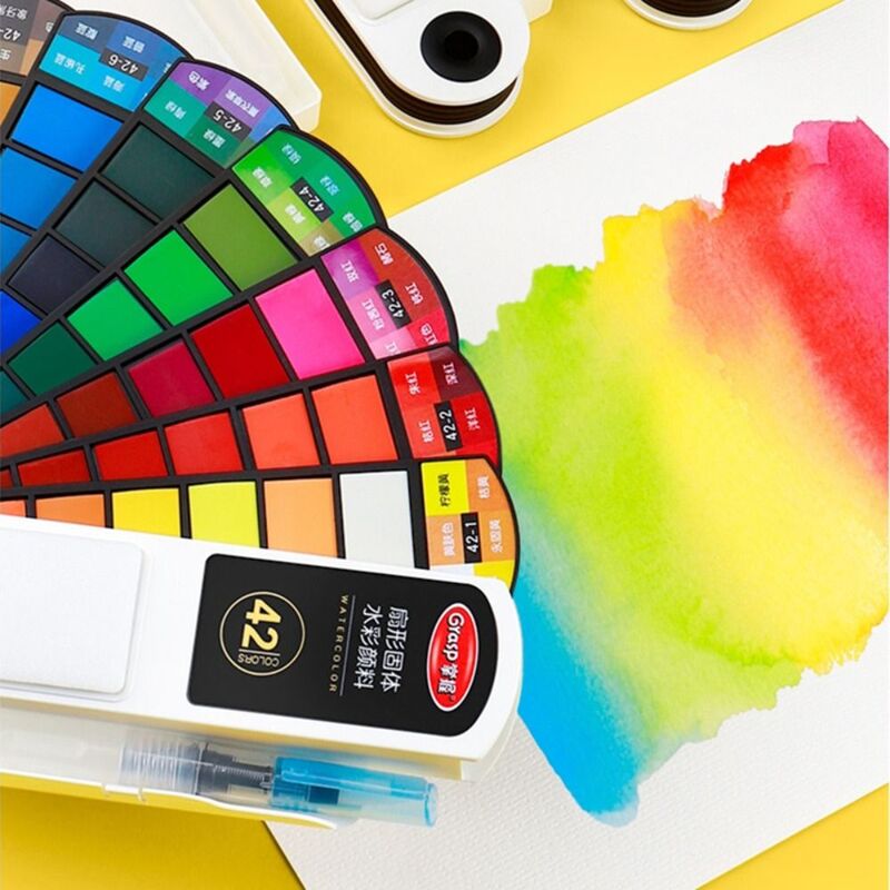 with Water Brush Pen Watercolor Paint Set Folding Solid Painting Pigment Set 18/24/36/42 Colors Watercolor Pigment School