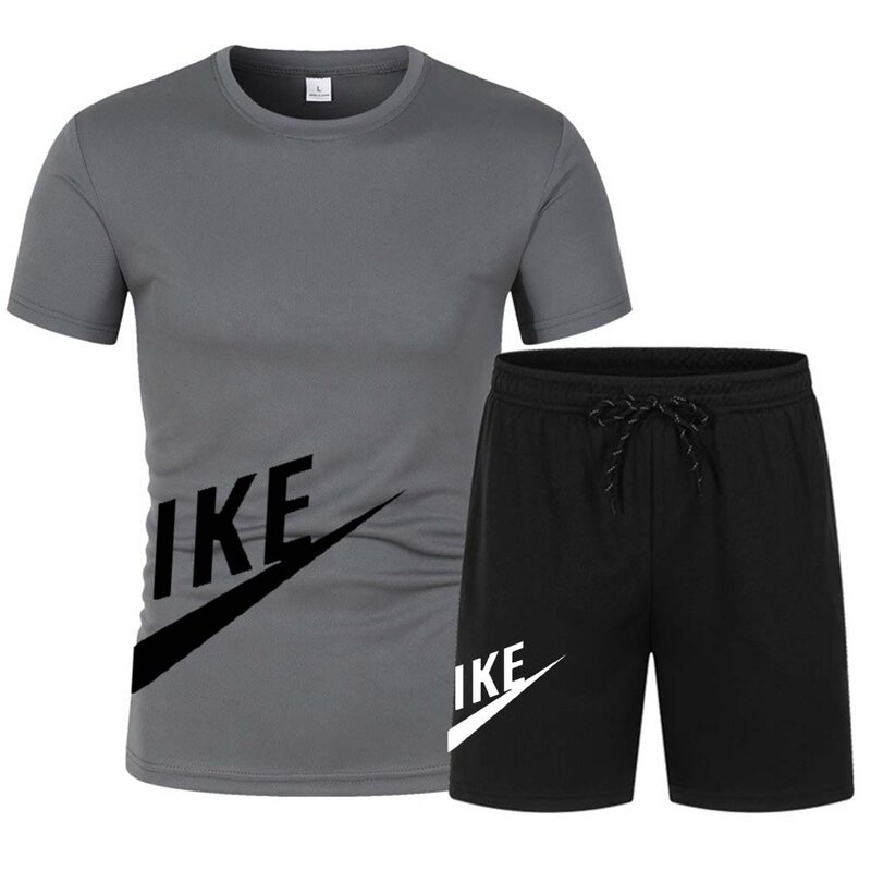 T-shirt à manches courtes et short de sport pour hommes, vêtements coréens, vêtements anti-adhésif, ensembles de jogging à col