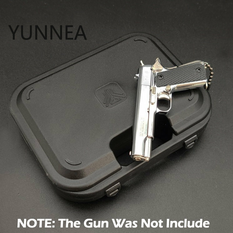 Kotak Plastik Hitam untuk Gantungan Kunci Glock 17 Model Pistol Elang Gurun