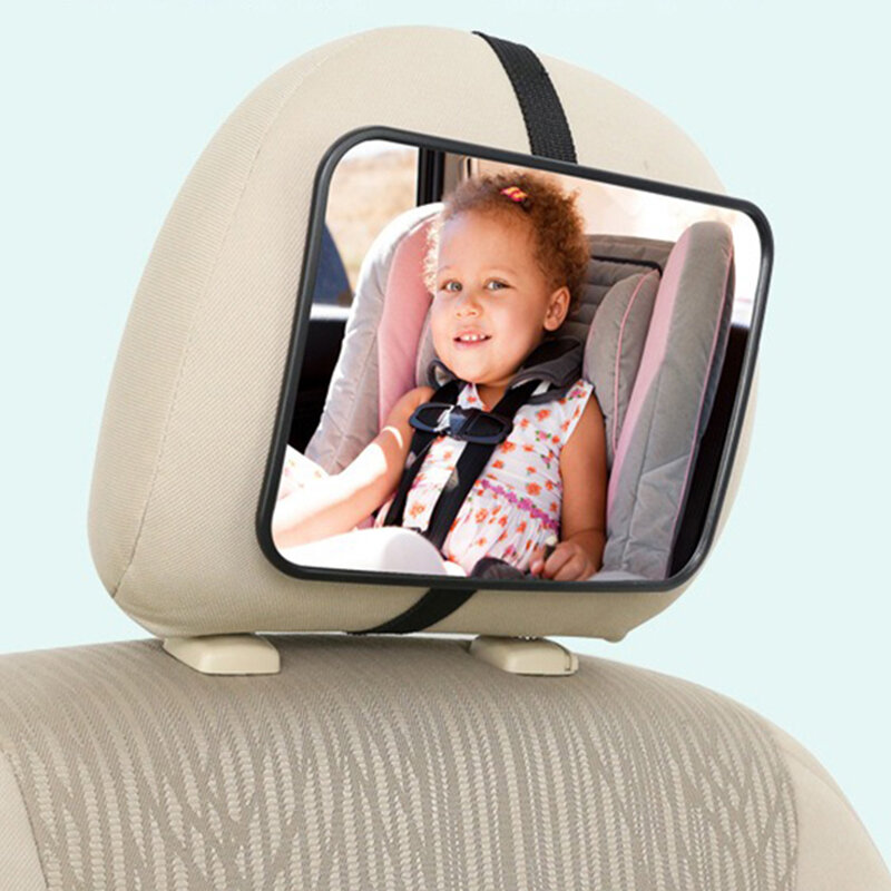 EAFC-espelho ajustável do assento traseiro do carro largo, bebê e criança, espelho de segurança, monitor quadrado, interior do carro