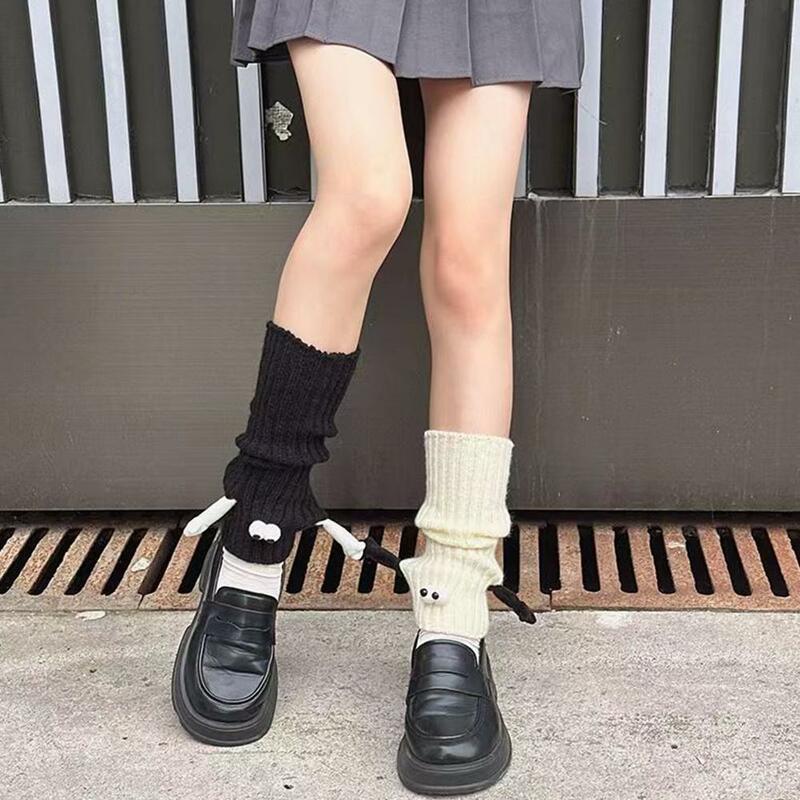 ที่อุ่นขาแบบถักสำหรับผู้หญิงถุงเท้าสำหรับ Y2K ถุงเท้าบู้ทแบบหลวมๆถุงเท้ามือถึงมือถุงเท้าขาการ์ตูนสำหรับจับขา