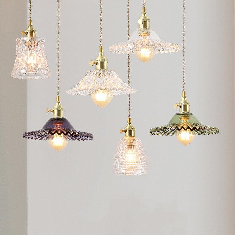 Oświetlenie LED z przezroczystym szklany wisiorek lampa w stylu nordyckim kreatywnego projektowania żyrandole do sypialni salon wiszące lśnić ściemniająca oprawa 2024