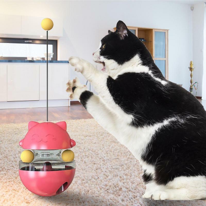 Gato t umbler brinquedo gatinho tratar dispensador brinquedos interativo gato bola gato comida brinquedo para melhorar a habilidade do gato animal de estimação jogar produtos