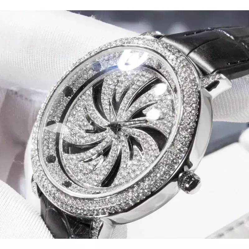 Buona fortuna coppia orologio quadrante girevole diamanti di lusso impermeabile signora orologi Babysbreath moda uomo orologio uomo e donna relongio
