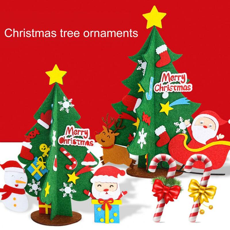 1ชุด DIY Christmas Tree มือประกอบ Self-กาวเทศกาลซีดจาง Decor ของขวัญ DIY Felt Xmas วัสดุต้นไม้แพ็คเด็กของเล่น