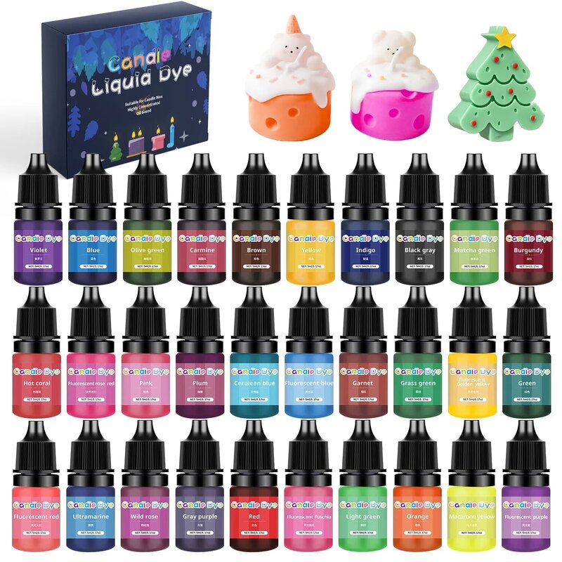1sset Kit di coloranti per candele Set di pigmenti coloranti liquidi colorati forniture per la produzione di candele fai da te sapone per aromaterapia Crfats tintura