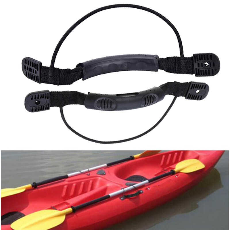 1 pasang hitam untuk aksesoris olahraga luar ruangan Kayaking pegangan sisi Mount membawa pegangan Kayak kano perahu