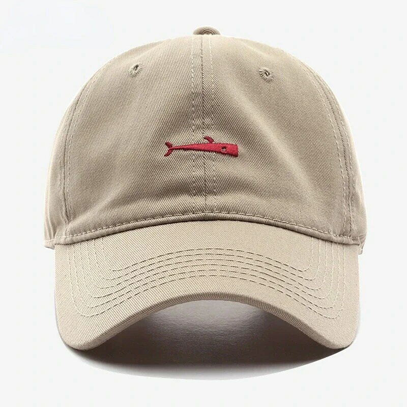 ผู้ชาย Hip Hop หมวกปลาเย็บปักถักร้อยสไตล์ญี่ปุ่น Harajuku เบสบอลหมวก Snapback Dad หมวกผู้หญิงหมวก Beige สีขาวสีกากีสีเทา