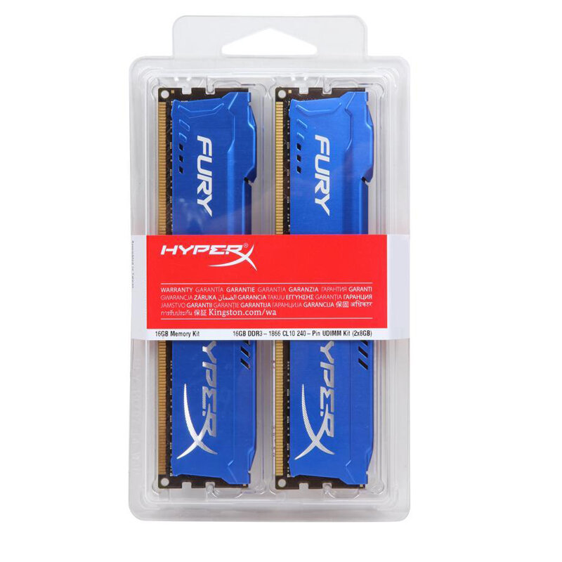 Kit de Memoria RAM DDR3, 8GB (2x4GB), 16GB (2x8GB), 1866MHz, 1600MHz, 1333MHz, 240 pines, 1,5 V, DIMM, PC3-12800, 14900, HyperX Fury