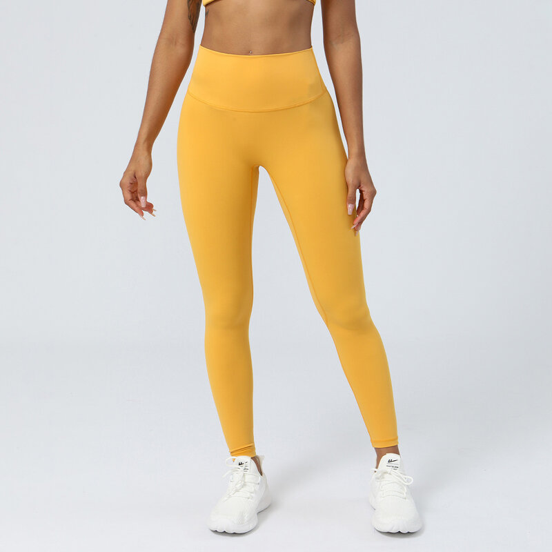 Pantalones de Yoga de color melocotón para mujer, pantalones cortos deportivos ajustados y transpirables, cintura alta, elásticos, levantamiento de cadera, Fitness