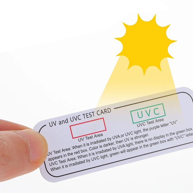 اختبار الأشعة فوق البنفسجية اختبار بطاقات مؤشر ، شريط تعليمات داخلي ضوء UVC ورقة ، 6 led