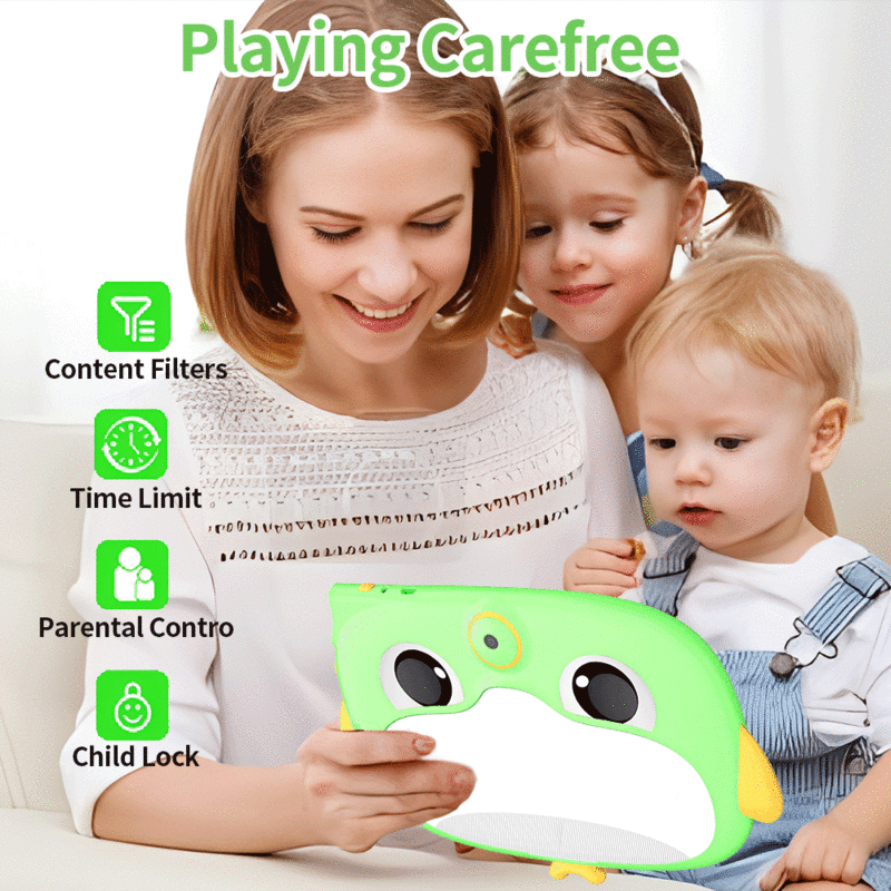 New 7 Inch Penguin Kids Tablet Android Learning Education Games Tablets Quad Core 4GB RAM 64GB ROM Dual Cameras Children's Gifts