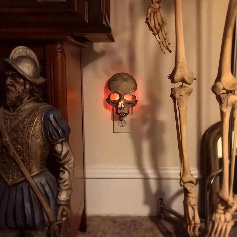 Lampe de Table Tête de Mort Shoe pour Halloween, Bougie Gothique, Décoration de Bureau