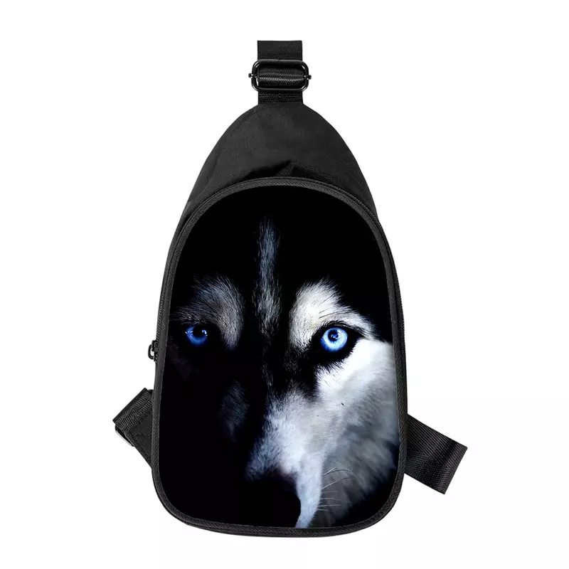 Husky Dog ใหม่พิมพ์ลาย3D สุดเท่กระเป๋าคาดหน้าอกไขว้สะพายไหล่สำหรับผู้หญิงแนวทแยงมุมกระเป๋าคาดเอวไปโรงเรียนสามีกระเป๋าหน้าอกผู้ชาย