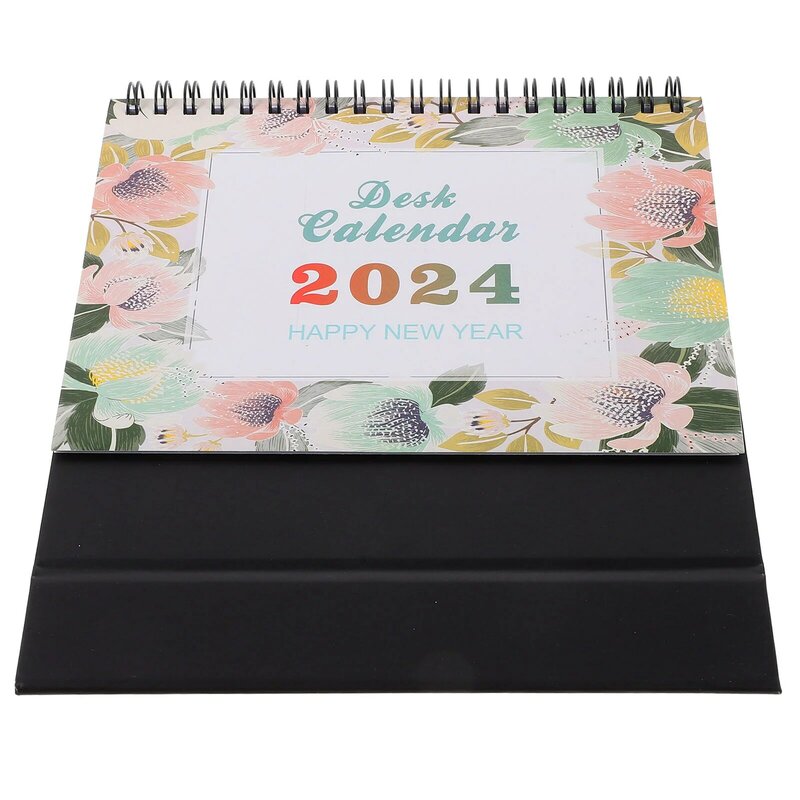Em pé Flip Office Calendar, agenda diária Planner, casa pequenos calendários, mensal, 2024
