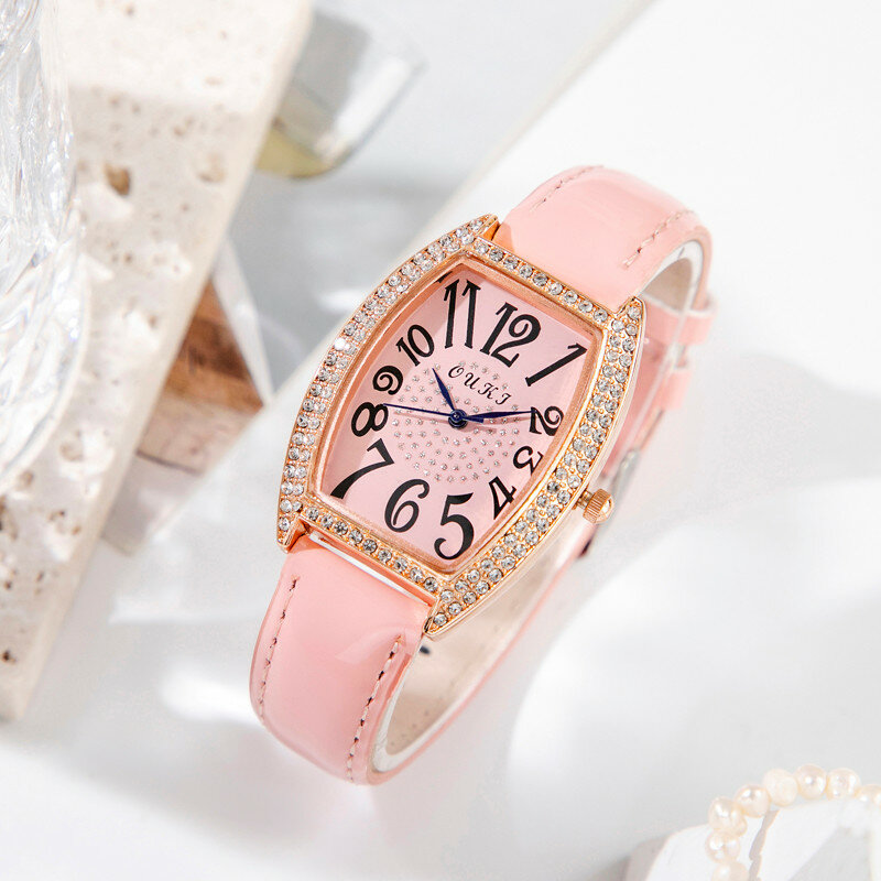 女性のための豪華な時計,ラインストーン付きのエレガントな時計,カジュアル,小さな正方形,フェミニン