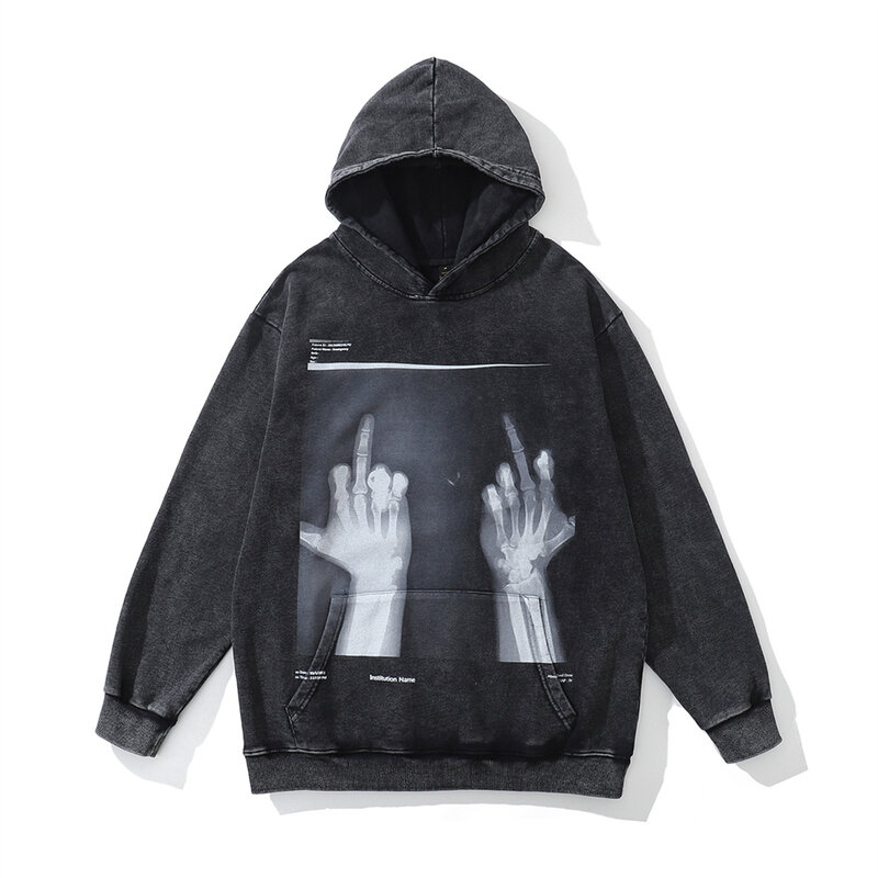 2022 moletom com capuz homem streetwear ambas as mãos gráfico com capuz de algodão harajuku vintage lavado hoodie hip hop roupas