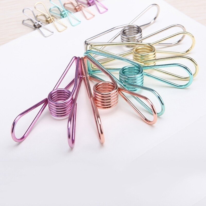 5Pcs Metal Binder Clips Paper Clip Paperclips Photo Bill Practical Clip Office school Supplies Stationery Paper Document Clips