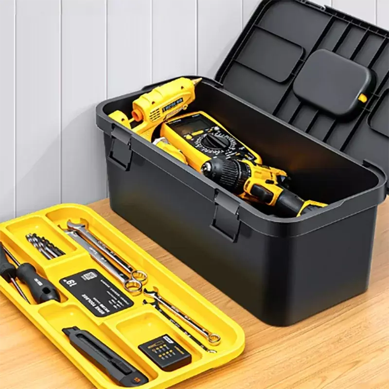 Portable Tool Organizer with Handle, Tool Box, Shockproof, Múltiplas Especificações, Dupla Camada, Ferramentas de Armazenamento, Multifuncional
