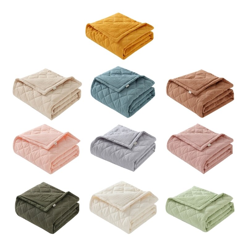 F62D Cotton Baby Blanket Stylish & Functional Newborn Blanket Cover Wrap for All Ages