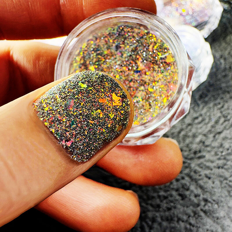 1 Box Reflective Diamonds Nail Glitter Powder Dazzling Nail Art DIY Decoration Polish Chrome Dust Sparkly Flash Disco Pigment