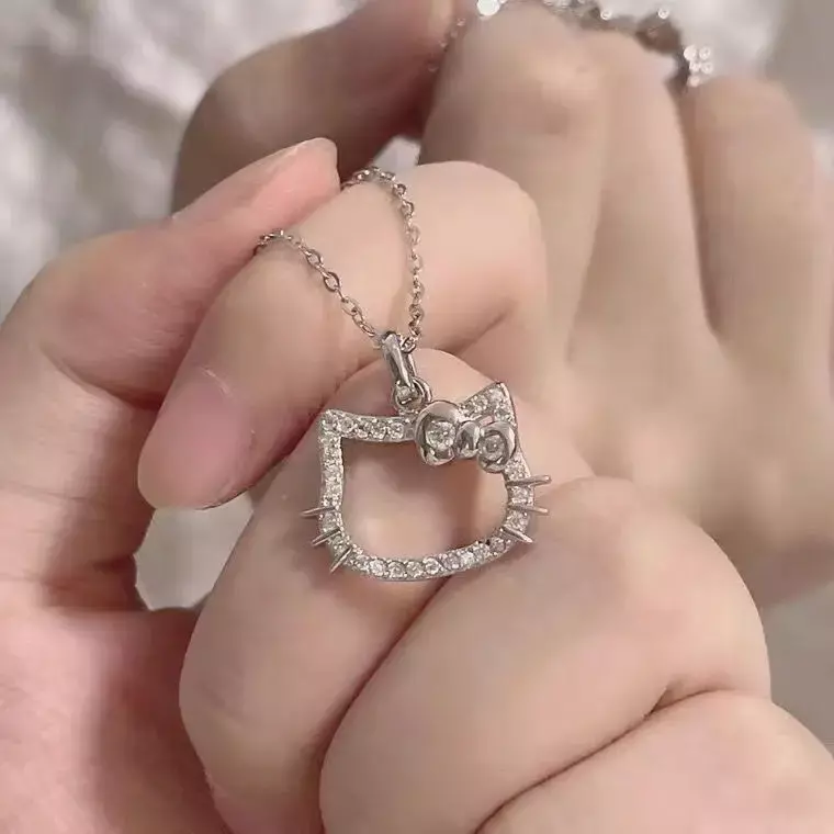 Колье Sanrio Hello Kittys Y2K с милым мультяшным орнаментом, изысканное модное кольцо, подарок на день Святого Валентина