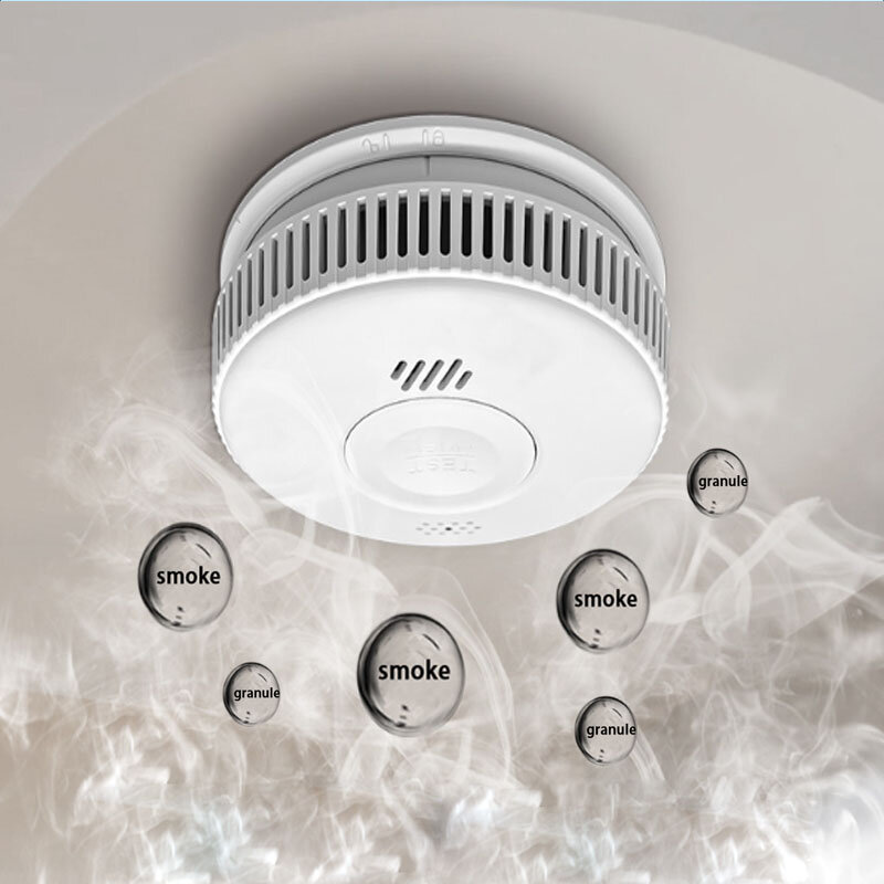KOOJN Smoke Alarm Dedicated Fire Detection Detector for Fire Protection Ultra Long Standby Wireless Independent 88dB Smoke