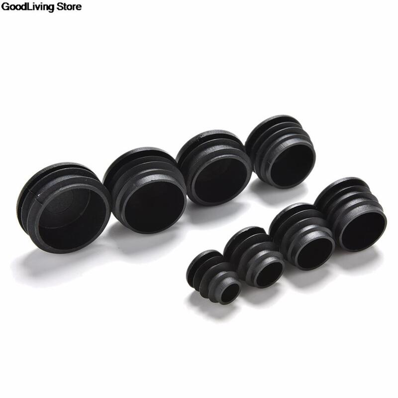 Wholesale 10Pcs High Quality Plastic Furniture Leg Plug Blanking End Caps Insert Plugs Bung For Round Pipe Tube Black