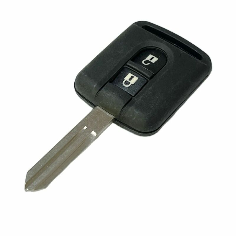 ECUTOOL 10 sztuk/partia dla NISSAN ElGRAND zdalne kluczyki do samochodu 2 guziki nieobcięte mosiężne ostrze proste kluczyk ABS Shell