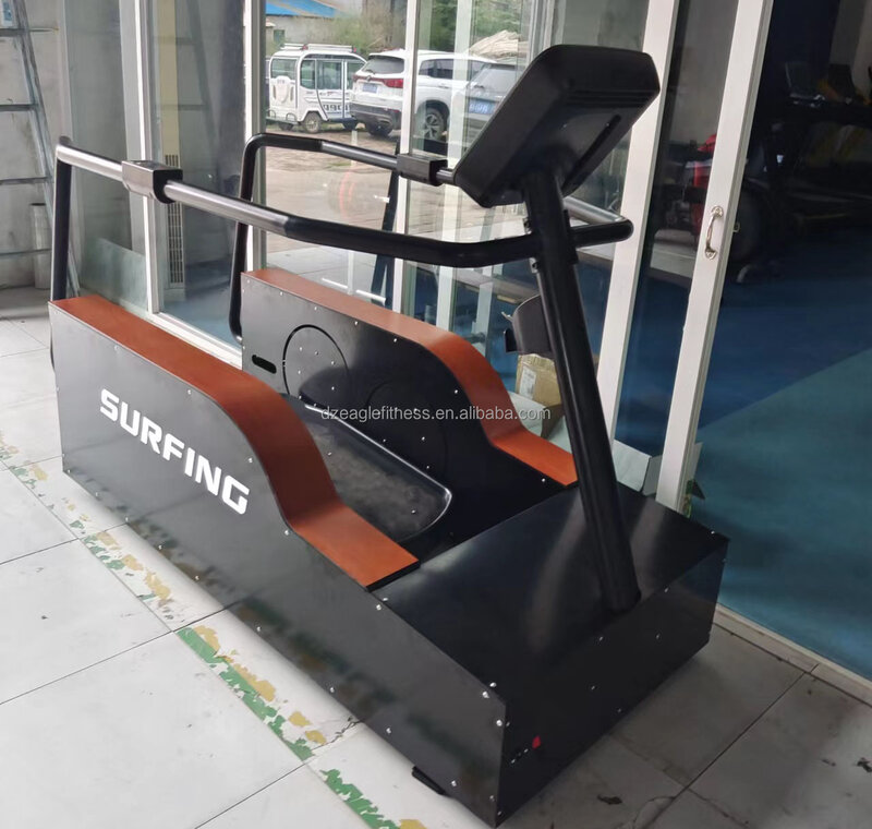 Skyboard gym fitness equipment with LCD display wooden surfing machine Surf  Machine