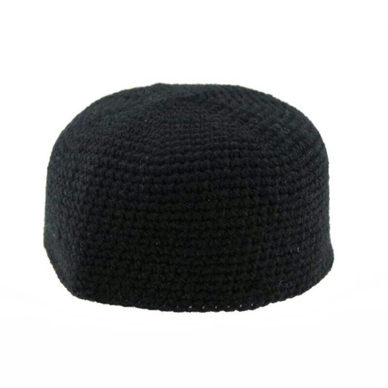 Bonnet musulman pour hommes, casquette islamique, chapeaux de prière, noir, blanc, bleu foncé, mode 2023