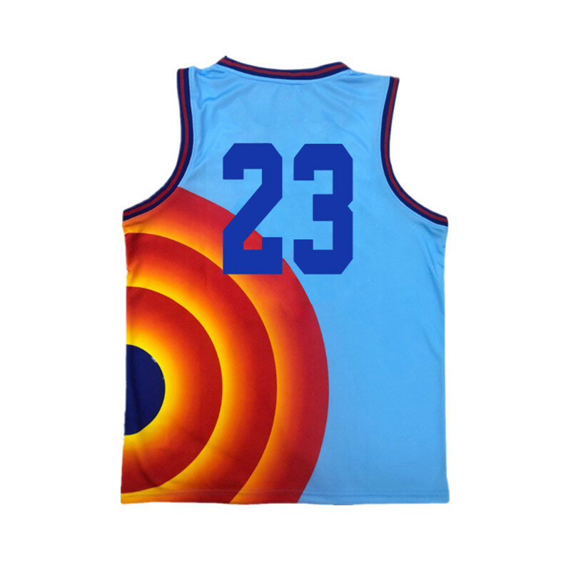 Kaus Rompi Jersey Anak-anak Basket Film Celana Pendek Cosplay James Tune Squad Setelan Pakaian Olahraga Modis Anak Laki-laki dan Perempuan Musim Panas