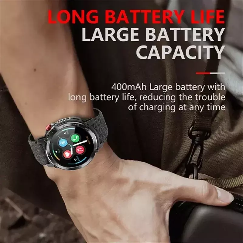 C22 Smart Watch Men Bluetooth Call schermo HD da 1.6 pollici memoria 4G 400mAh frequenza cardiaca Sport sano braccialetto Fitness Smartwatch