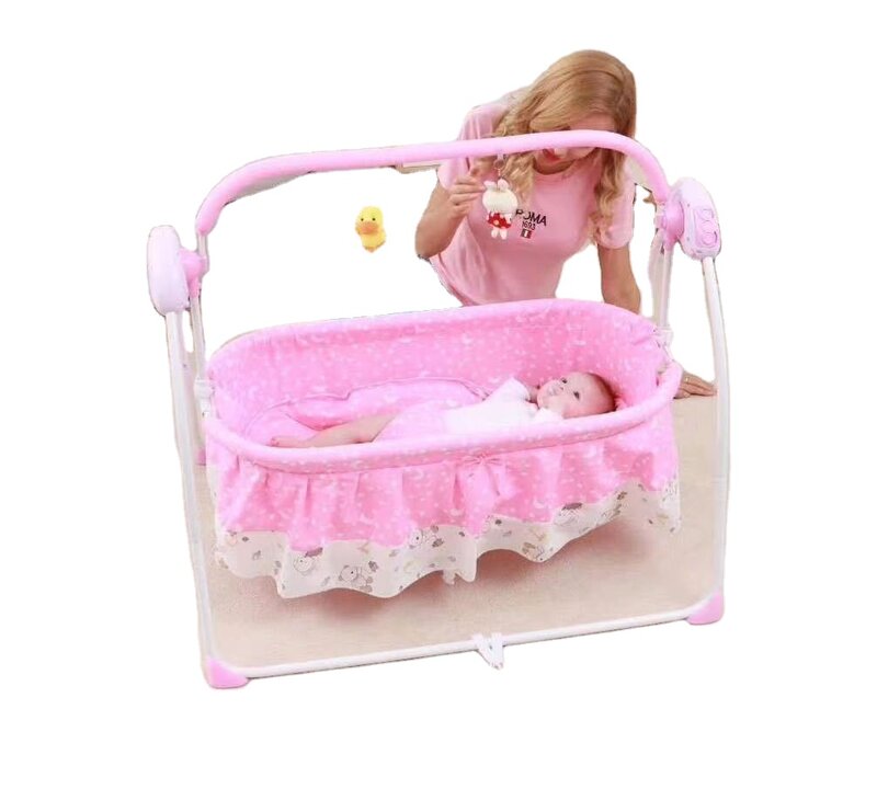 A baby rocking bed with intelligent and adjustable baby soothing tools
