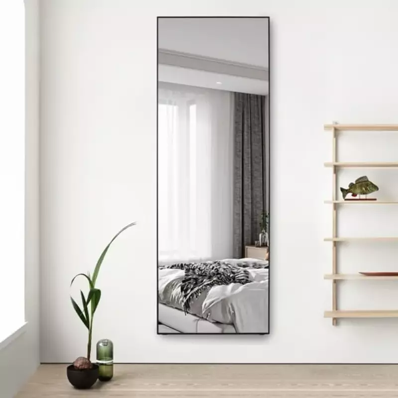 Long floor-to-ceiling mirror, independently hung large dresser, wall-mounted, suitable for bedrooms,63"x16"