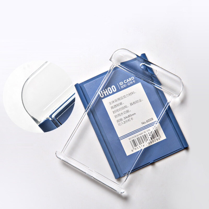 Tarjetero de plástico transparente con cordón para el personal, funda para tarjeta de trabajo, funda para insignia, suministros de oficina, 1 unidad