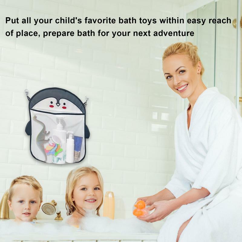 아기용 목욕 장난감 보관 거치대, 유아용 목욕 장난감 보관함, 빠르고 쉬운 설치용 스티커 후크 2 개