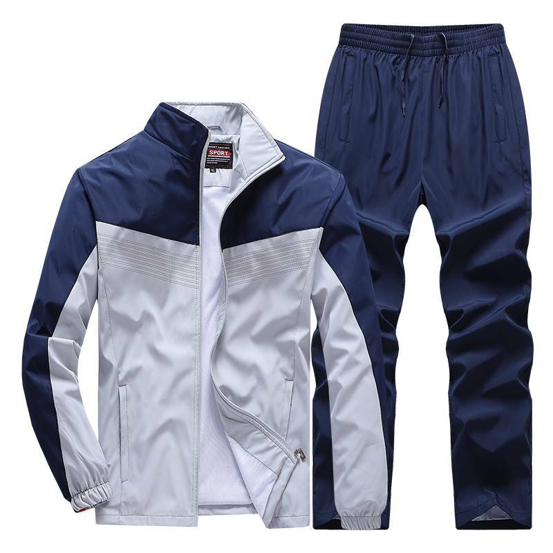 Conjunto de ropa deportiva para hombre, chándal informal de moda, ropa para correr, chaqueta de 2 piezas y pantalones de talla asiática, primavera y otoño